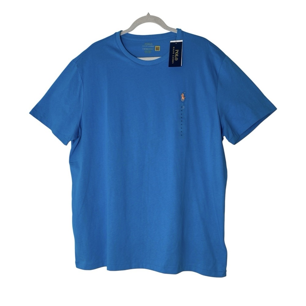 New POLO RALPH LAUREN T-shirt MEN'S XL Blue Short Sleeve Crew Neck